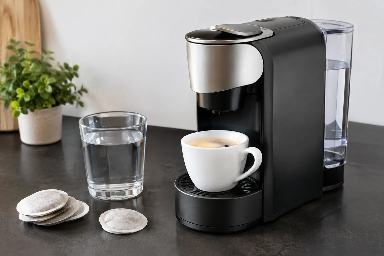 Die richtige Wassermenge bei Kaffeepadmachinen fuer vollmundigen Kaffee