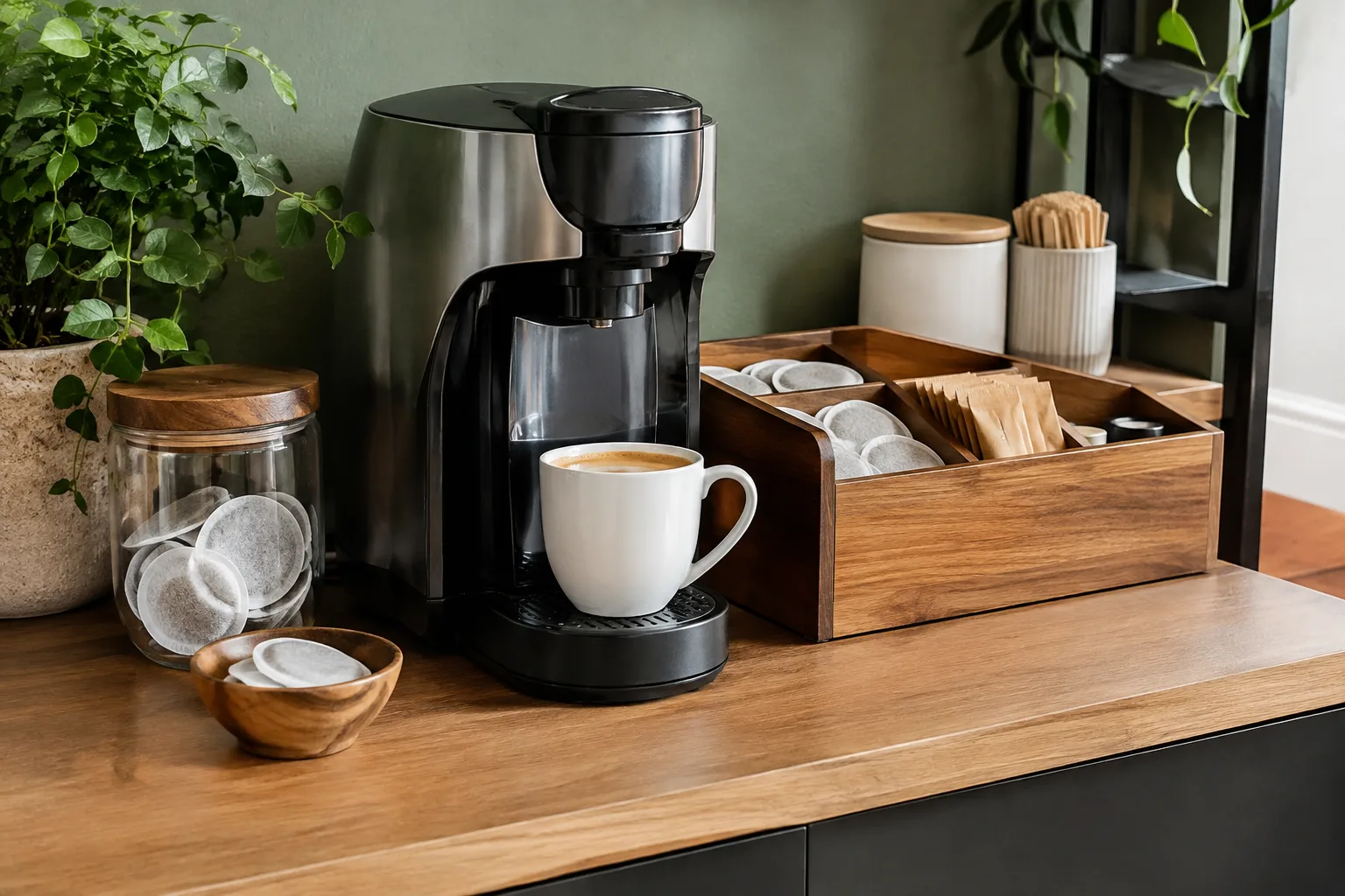 Kaffeepadmachine Kaffee-Ecke: DIY-Ideen fuer eine stilvolle Coffee Station