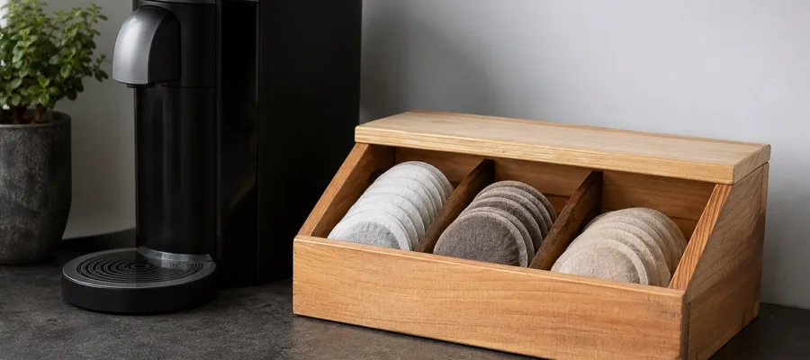 Kaffeepadmachine Zubehoer DIY: Eine praktische Padbox selber bauen